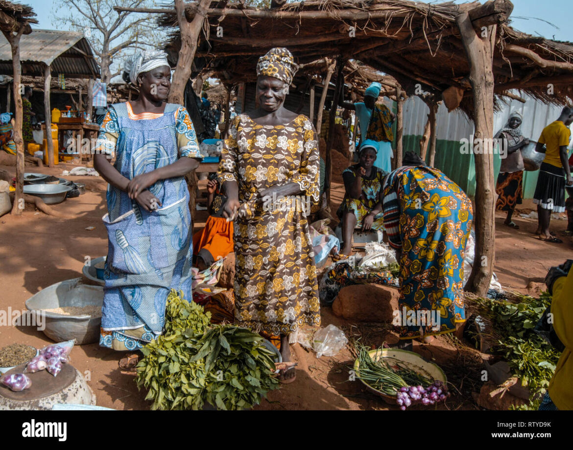 a-nice-photo-of-two-beautiful-ghanaian-women-wearing-traditional-clothes-selling-vegetables-and-spices-at-the-local-fresh-market-in-kongo-village-RTYD9K